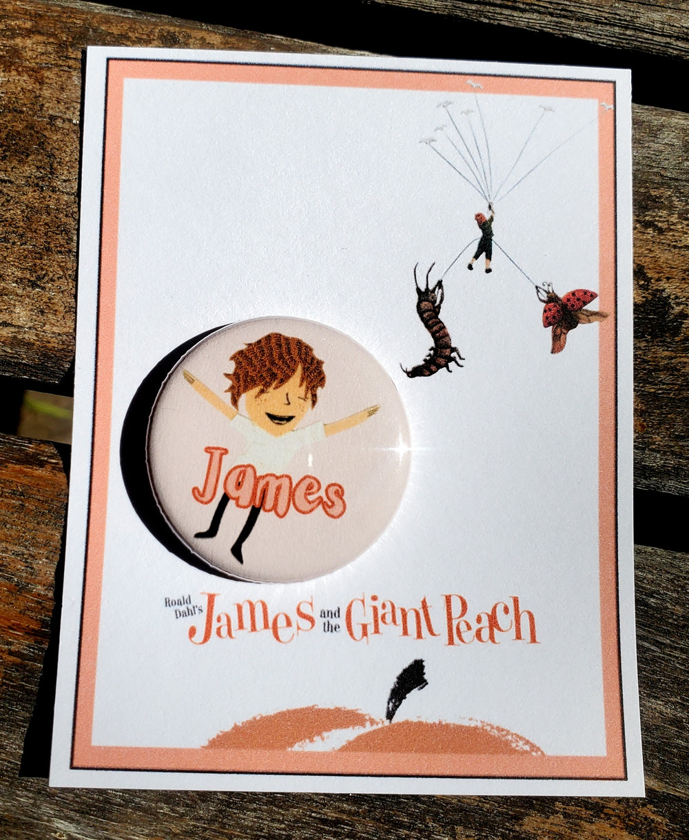 JAMES AND THE GIANT PEACH "James" Metal Pinback Button