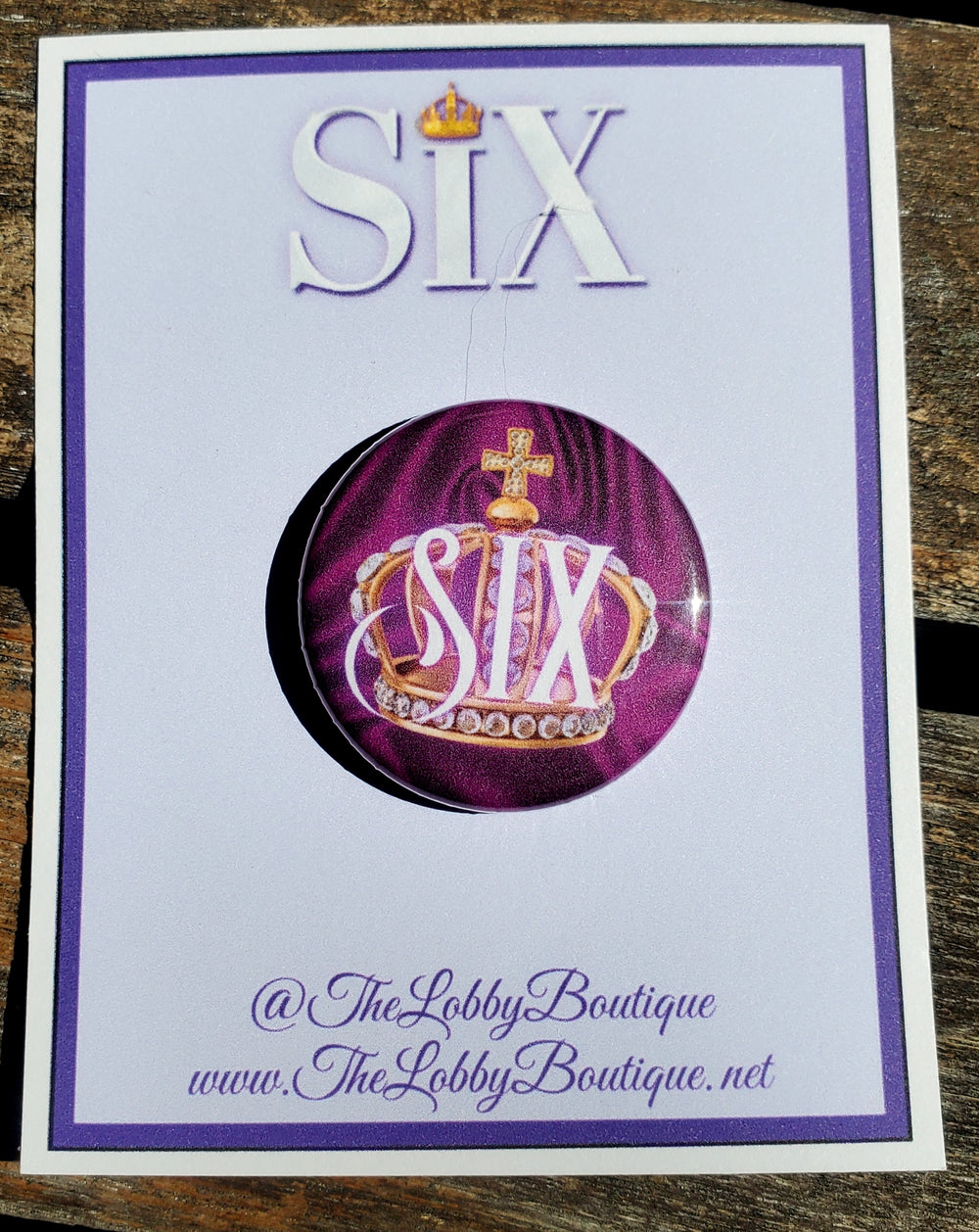 SIX THE MUSICAL "Show Logo" Metal Pinback Button