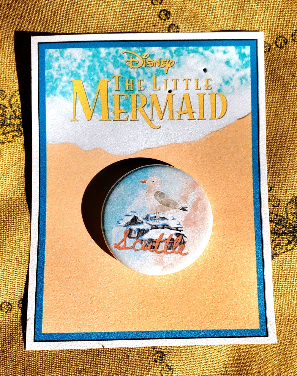 LITTLE MERMAID "SCUTTLE" Metal Pinback