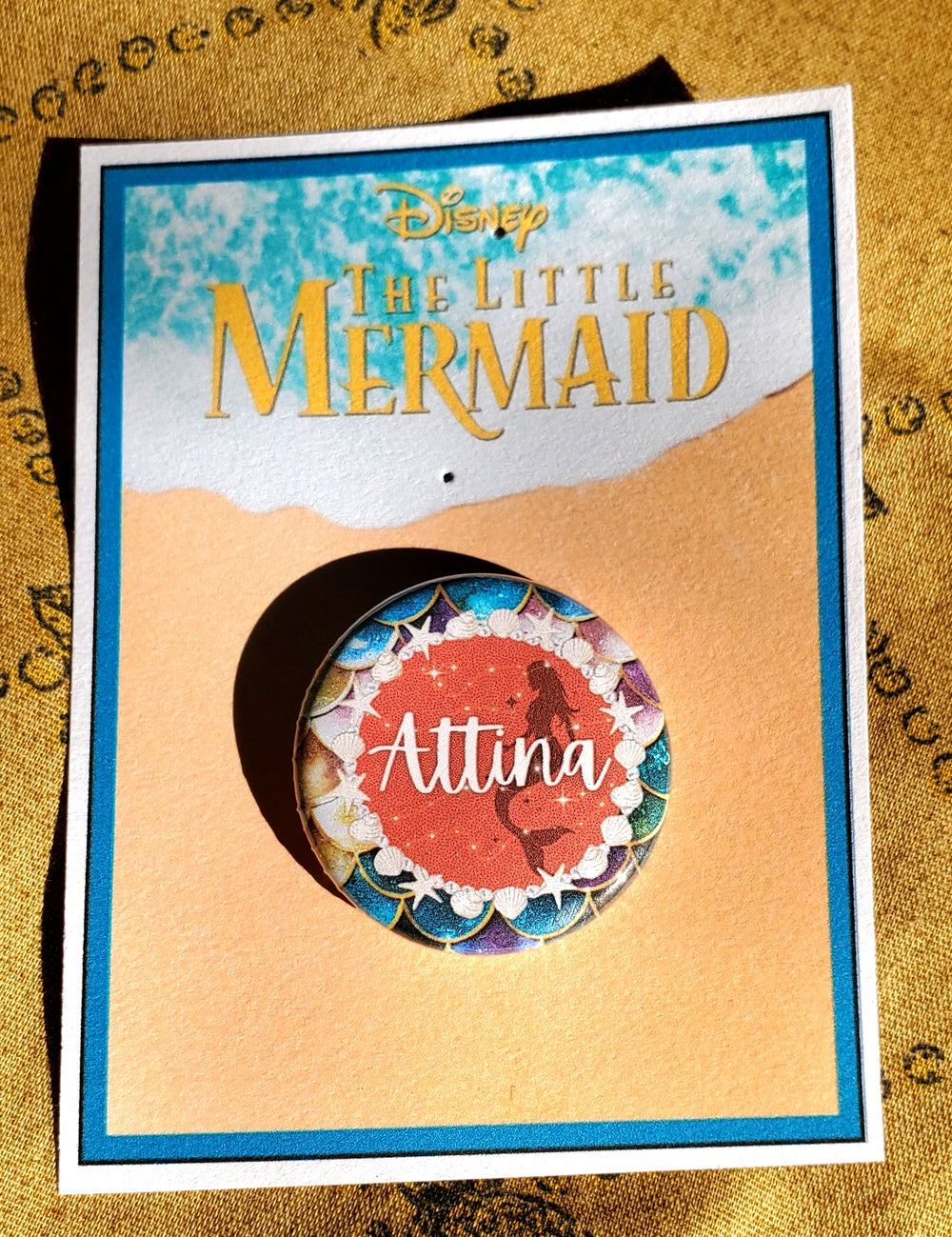 LITTLE MERMAID "ATTINA" Metal Pinback