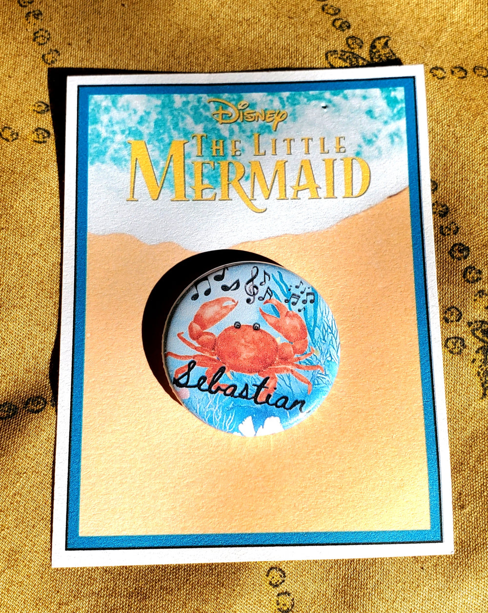 LITTLE MERMAID "SEBASTIAN" Metal Pinback