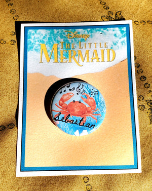LITTLE MERMAID "SEBASTIAN" Metal Pinback