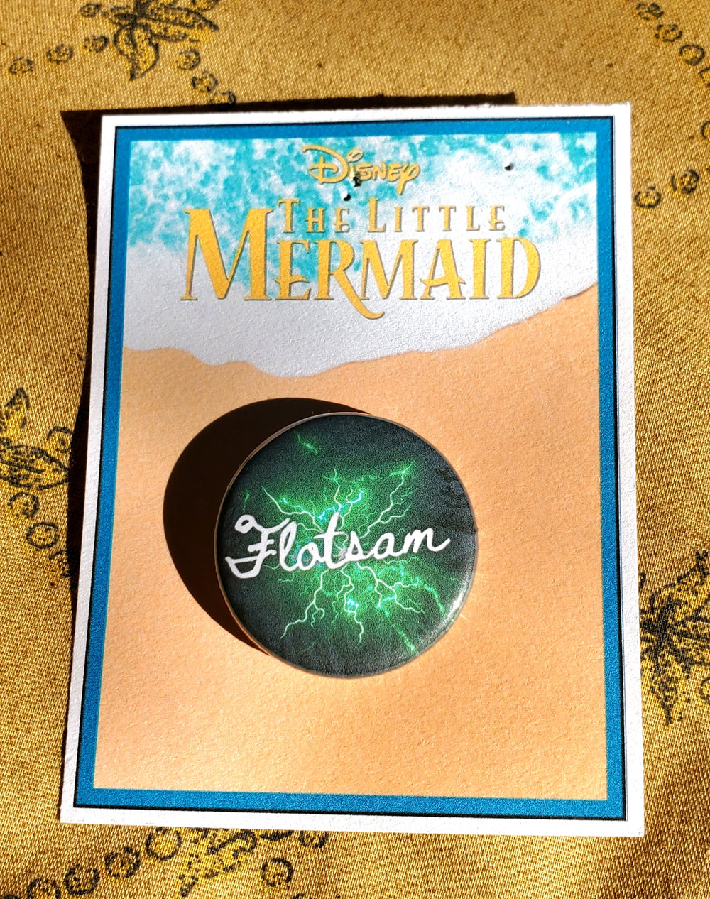 LITTLE MERMAID "FLOTSAM" Metal Pinback