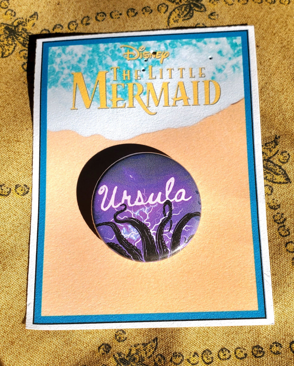 LITTLE MERMAID "URSULA" Metal Pinback