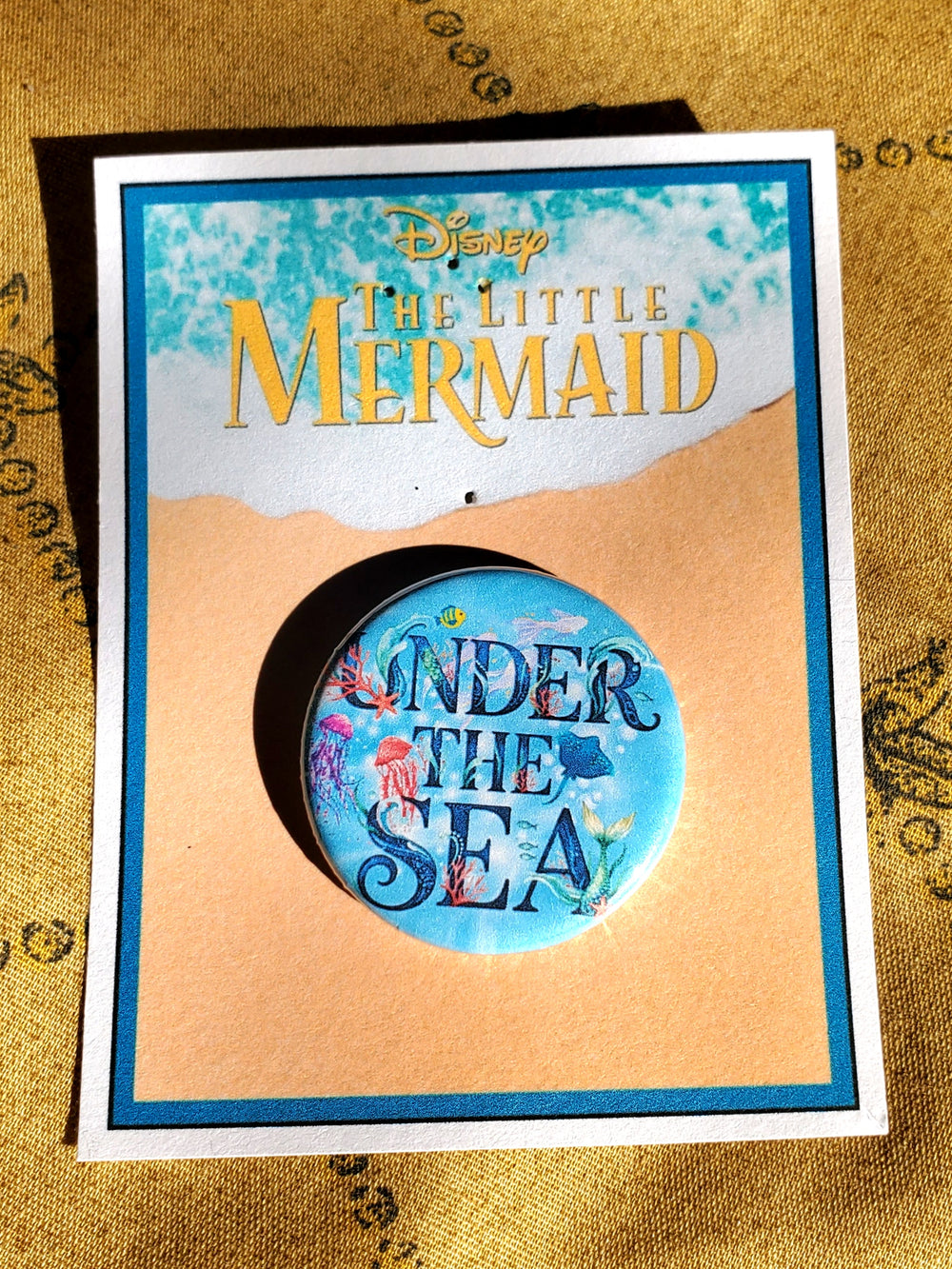 LITTLE MERMAID "UNDER THE SEA" Metal Pinback