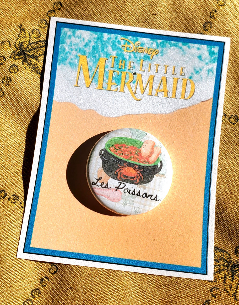 LITTLE MERMAID "LES POISSON" Metal Pinback
