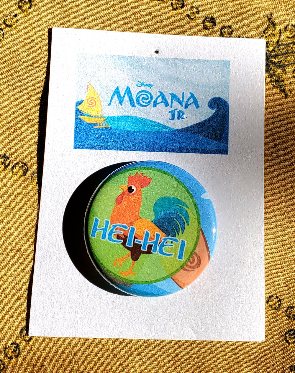 MOANA, JR. "HEI HEI" Metal Pinback Button