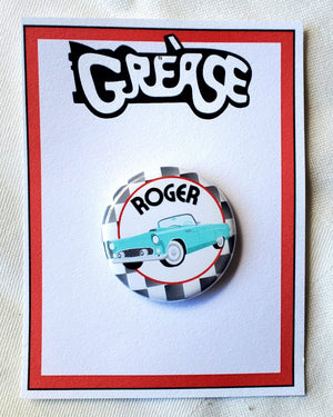 GREASE 'Roger" Metal Pinback Button