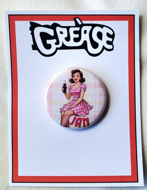 GREASE "Jan" Metal Pinback Button