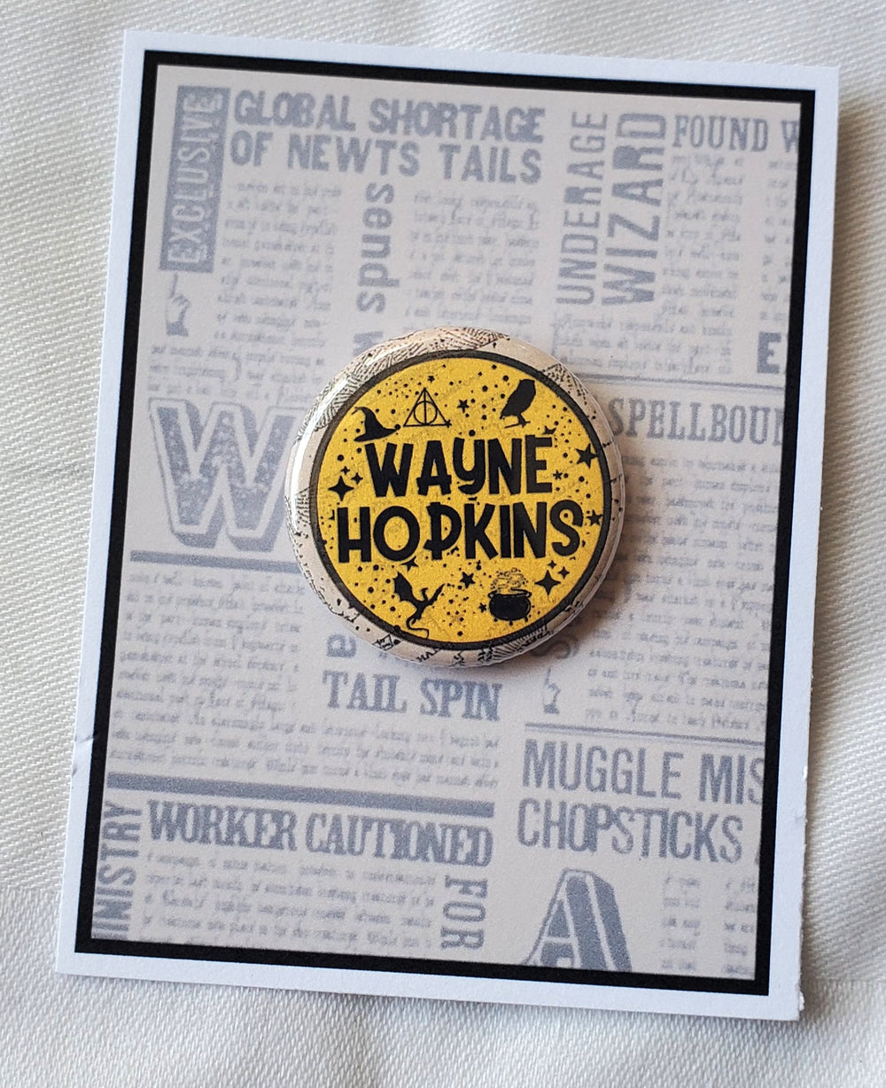 PUFFS "Wayne Hopkins" Metal Pinback Button