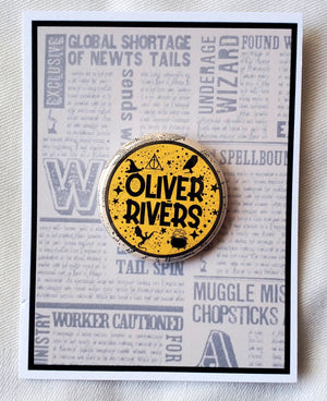 PUFFS "Oliver Rivers" Metal Pinback Button