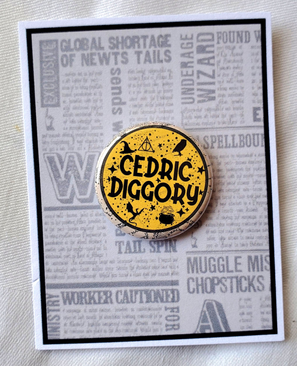 PUFFS "Cedric Diggory" Metal Pinback Button