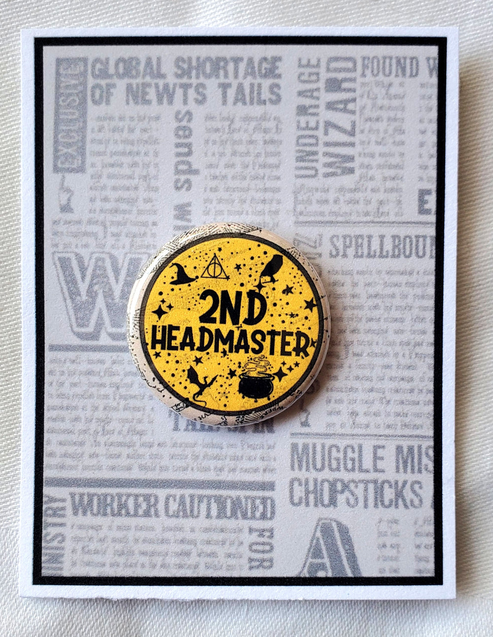 PUFFS "2nd Headmaster" Metal Pinback Button