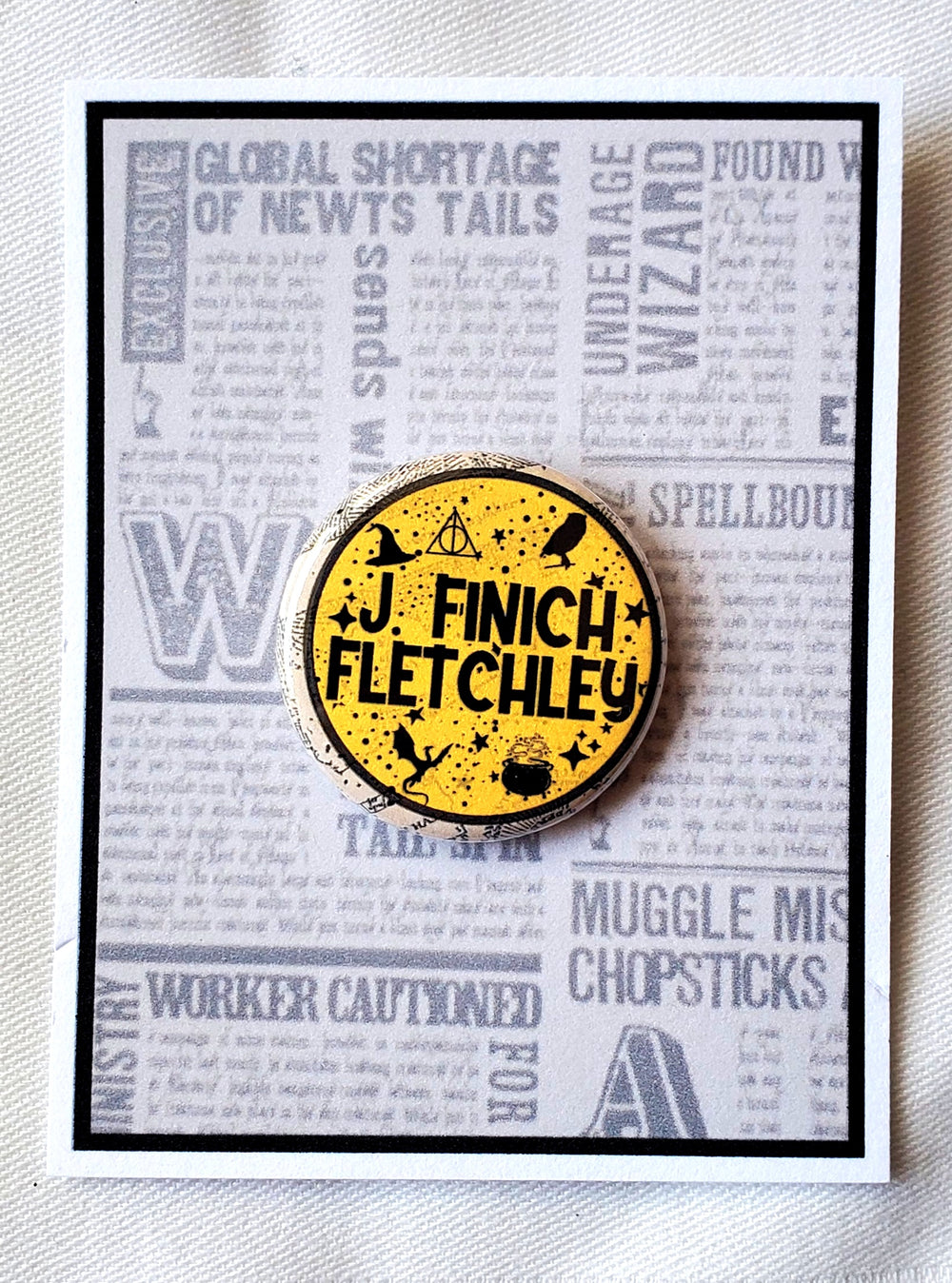 PUFFS "J. Finch Fletchley" Metal Pinback Button