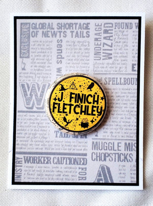 PUFFS "J. Finch Fletchley" Metal Pinback Button
