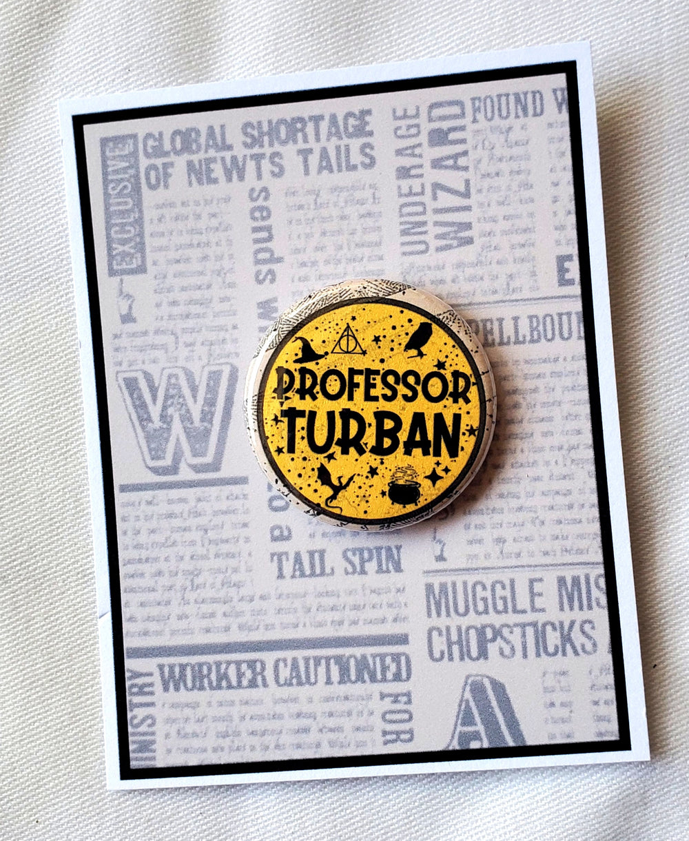 PUFFS "Professor Turban" Metal Pinback Button