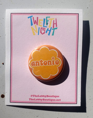 TWELFTH NIGHT Retro "Antonio" Metal Pinback Button