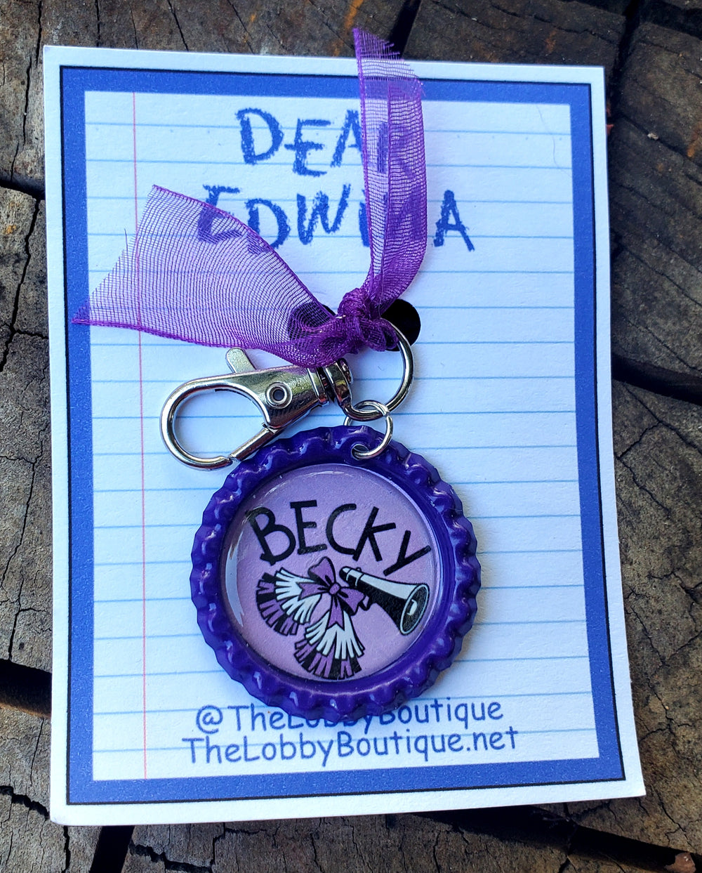 DEAR EDWINA "Becky" Bottlecap Keychain