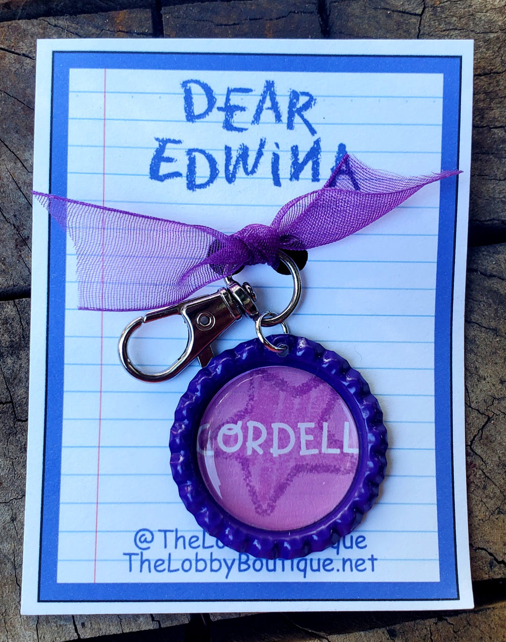 DEAR EDWINA "Cordell" Bottlecap Keychain