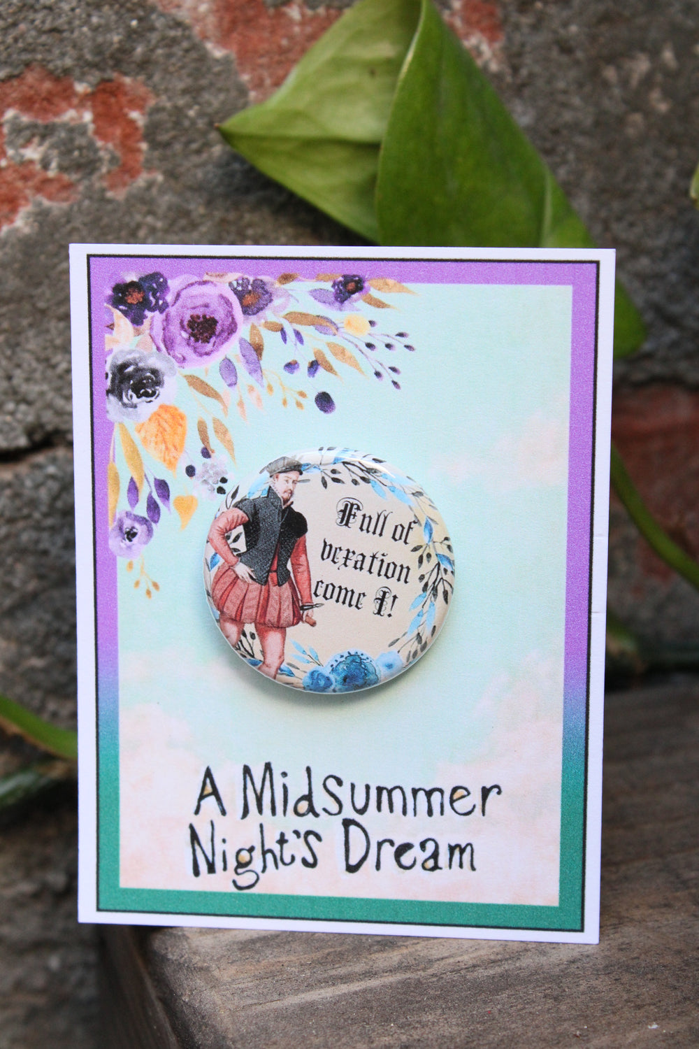 MIDSUMMER NIGHTS DREAM "Egeus" Metal Pinback Button