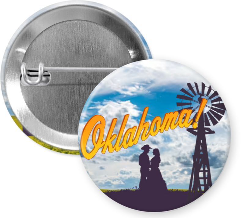 OKLAHOMA Logo Metal Pinback Button